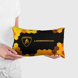 Подушка-антистресс Lamborghini - gold gradient: надпись и символ, цвет: 3D-принт — фото 2