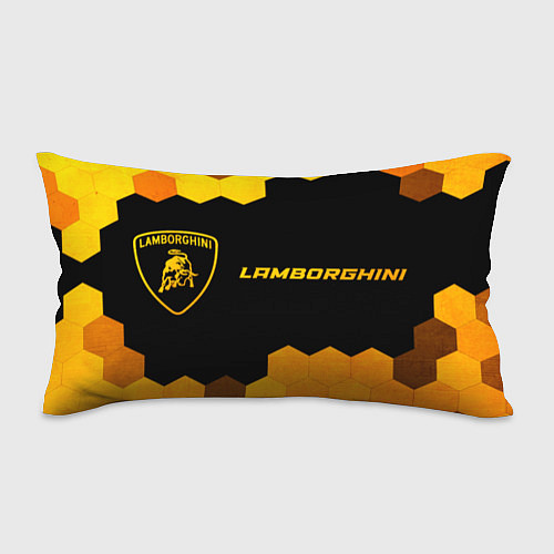 Подушка-антистресс Lamborghini - gold gradient: надпись и символ / 3D-принт – фото 1