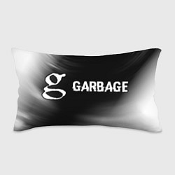 Подушка-антистресс Garbage glitch на темном фоне: надпись и символ