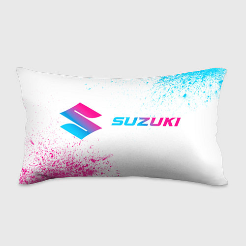 Подушка-антистресс Suzuki neon gradient style: надпись и символ / 3D-принт – фото 1