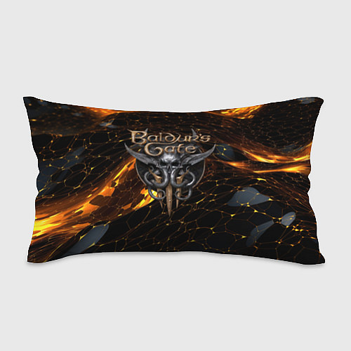Подушка-антистресс Baldurs Gate 3 logo gold and black / 3D-принт – фото 1