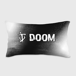 Подушка-антистресс Doom glitch на темном фоне: надпись и символ, цвет: 3D-принт