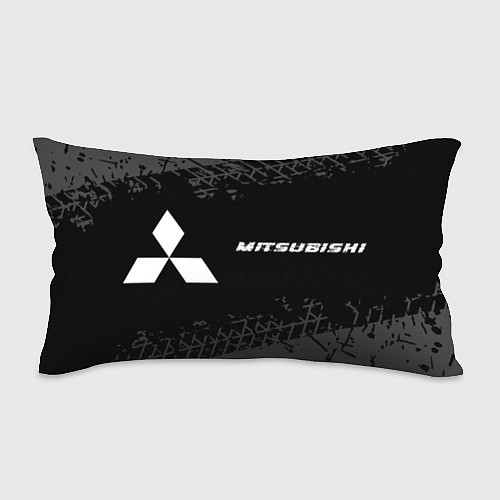 Подушка-антистресс Mitsubishi speed на темном фоне со следами шин: на / 3D-принт – фото 1