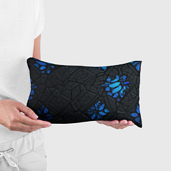 Подушка-антистресс Черные плиты с синими вставками, цвет: 3D-принт — фото 2