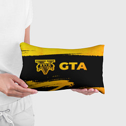 Подушка-антистресс GTA - gold gradient: надпись и символ, цвет: 3D-принт — фото 2