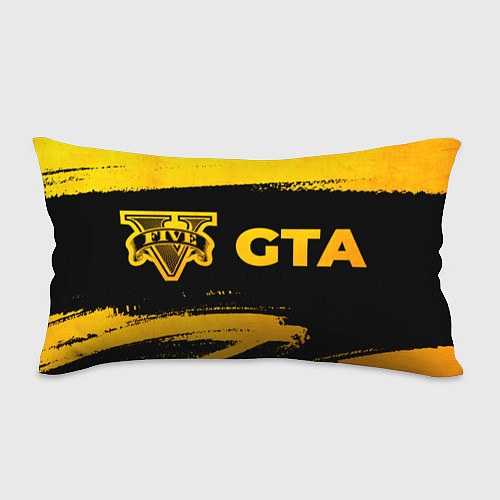 Подушка-антистресс GTA - gold gradient: надпись и символ / 3D-принт – фото 1