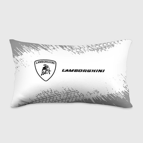 Подушка-антистресс Lamborghini speed на светлом фоне со следами шин: / 3D-принт – фото 1