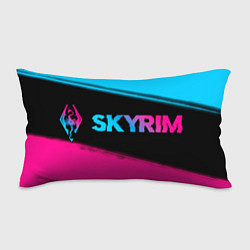 Подушка-антистресс Skyrim - neon gradient: надпись и символ, цвет: 3D-принт