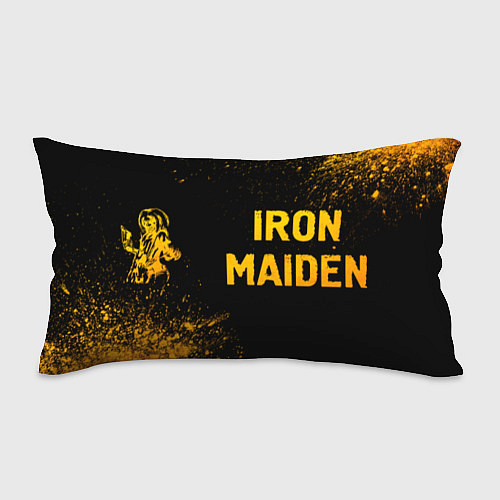 Подушка-антистресс Iron Maiden - gold gradient: надпись и символ / 3D-принт – фото 1