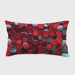Подушка-антистресс Cyber hexagon red, цвет: 3D-принт