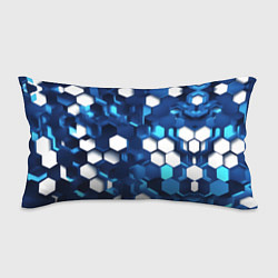 Подушка-антистресс Cyber hexagon Blue, цвет: 3D-принт