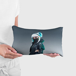 Подушка-антистресс Крутая чувиха в маске - киберпанк, цвет: 3D-принт — фото 2