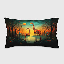 Подушка-антистресс Жирафы в стиле фолк-арт, цвет: 3D-принт