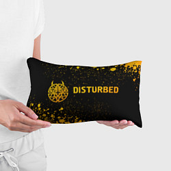 Подушка-антистресс Disturbed - gold gradient: надпись и символ, цвет: 3D-принт — фото 2