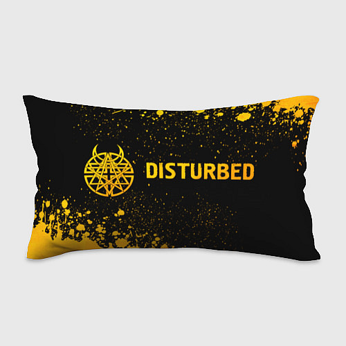 Подушка-антистресс Disturbed - gold gradient: надпись и символ / 3D-принт – фото 1