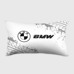 Подушка-антистресс BMW speed на светлом фоне со следами шин по-горизо, цвет: 3D-принт