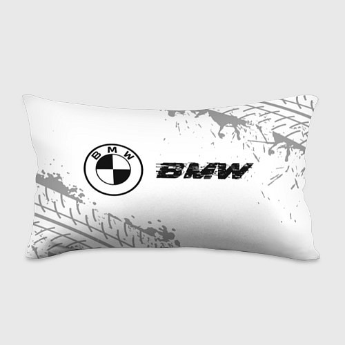 Подушка-антистресс BMW speed на светлом фоне со следами шин по-горизо / 3D-принт – фото 1
