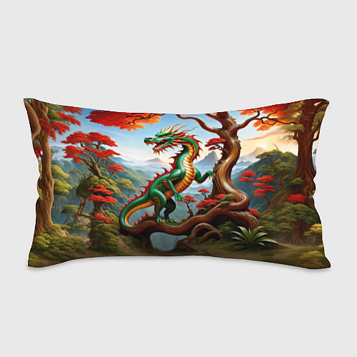 Подушка-антистресс Зеленый деревянный дракон / 3D-принт – фото 1