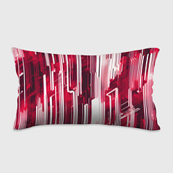 Подушка-антистресс Киберпанк полосы белый и красный, цвет: 3D-принт