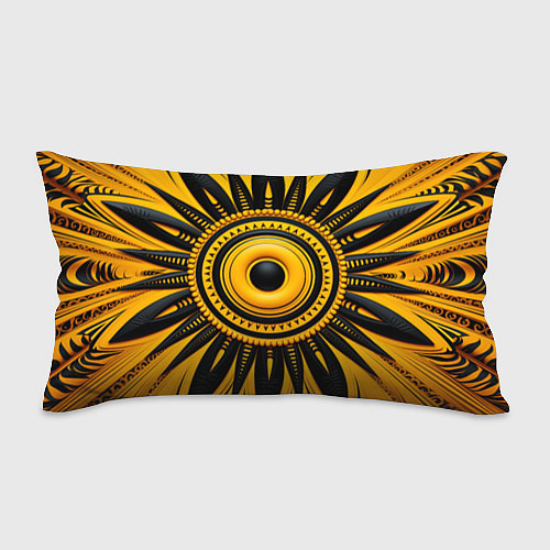 Подушка-антистресс Желто-черный узор в африканском стиле / 3D-принт – фото 1