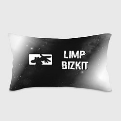 Подушка-антистресс Limp Bizkit glitch на темном фоне по-горизонтали, цвет: 3D-принт