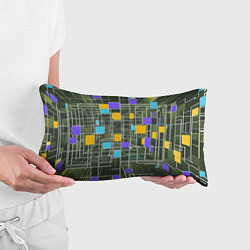 Подушка-антистресс Разноцветные квадраты и белые полосы, цвет: 3D-принт — фото 2