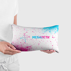 Подушка-антистресс Megadeth neon gradient style по-горизонтали, цвет: 3D-принт — фото 2