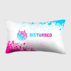 Подушка-антистресс Disturbed neon gradient style по-горизонтали, цвет: 3D-принт