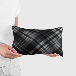 Подушка-антистресс Черно-белая диагональная клетка в шотландском стил, цвет: 3D-принт — фото 2