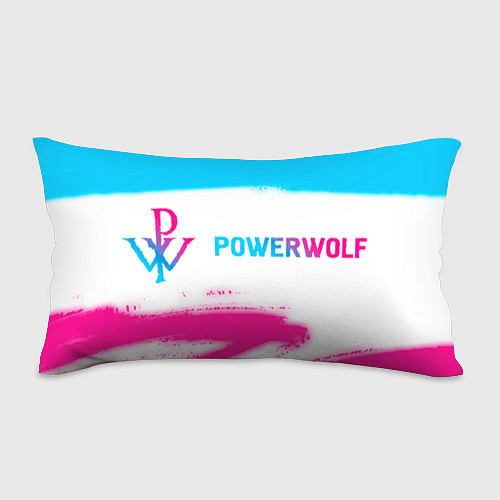 Подушка-антистресс Powerwolf neon gradient style по-горизонтали / 3D-принт – фото 1