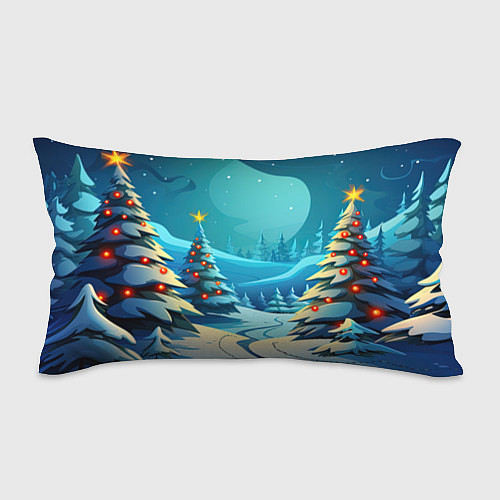 Подушка-антистресс Новогодние елки в снегу / 3D-принт – фото 1
