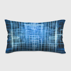 Подушка-антистресс Синие неоновые полосы киберпанк, цвет: 3D-принт