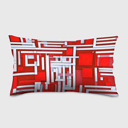 Подушка-антистресс Полосы на красном фоне, цвет: 3D-принт