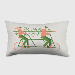 Подушка-антистресс Парень и девушка на велосипеде с ёлкой, цвет: 3D-принт
