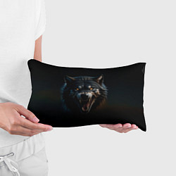 Подушка-антистресс Волк чёрный хищник, цвет: 3D-принт — фото 2