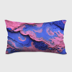 Подушка-антистресс Розовая пена на синей краске, цвет: 3D-принт
