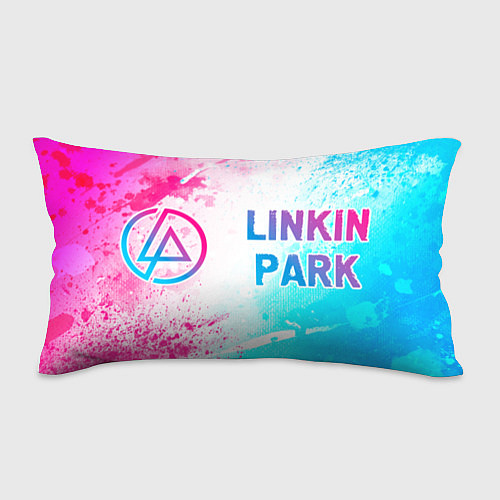 Подушка-антистресс Linkin Park neon gradient style по-горизонтали / 3D-принт – фото 1