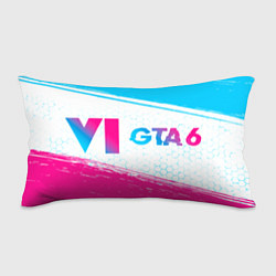 Подушка-антистресс GTA 6 neon gradient style по-горизонтали, цвет: 3D-принт