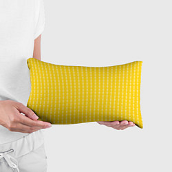 Подушка-антистресс Жёлтый полосы в цветочек, цвет: 3D-принт — фото 2