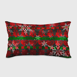 Подушка-антистресс Рождественские узоры ёлки и снежинки