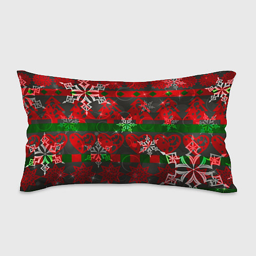 Подушка-антистресс Рождественские узоры ёлки и снежинки / 3D-принт – фото 1