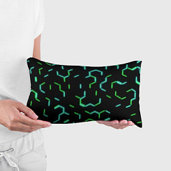 Подушка-антистресс Зеленые неоновые неполные гексагоны, цвет: 3D-принт — фото 2