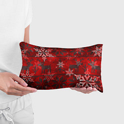 Подушка-антистресс Рождественские узоры снежинки, цвет: 3D-принт — фото 2