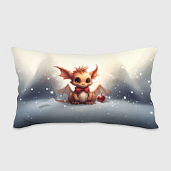 Подушка-антистресс Маленький дракоша на снежном фоне, цвет: 3D-принт