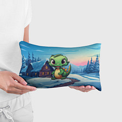 Подушка-антистресс Маленький счастливый зеленый новогодний дракон, цвет: 3D-принт — фото 2