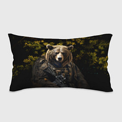 Подушка-антистресс Медведь солдат в ночном лесу, цвет: 3D-принт
