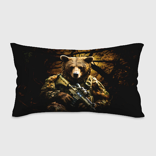 Подушка-антистресс Медведь солдат в дремучем лесу / 3D-принт – фото 1