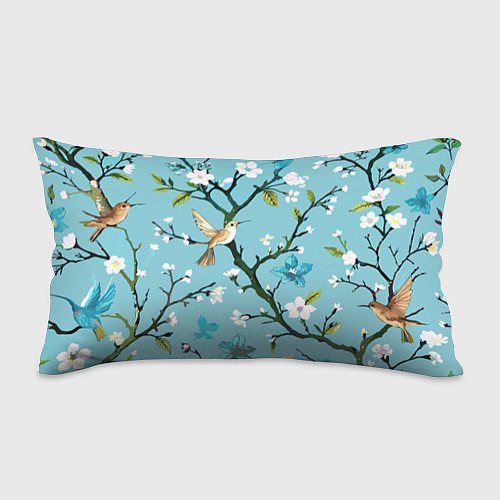 Подушка-антистресс Колибри ветка цветущего сада / 3D-принт – фото 1