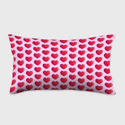 Подушка-антистресс Красные сердца на розовом фоне, цвет: 3D-принт
