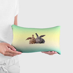 Подушка-антистресс Два пушистых кролика, цвет: 3D-принт — фото 2